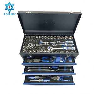 Ensemble d'outils de 408 pièces avec armoire à 3 tiroirs coulissants, cliquet à 72 dents, <span class=keywords><strong>kit</strong></span> d'outils mécaniques pour la réparation automobile, pour <span class=keywords><strong>garage</strong></span> et atelier - Product Image 3