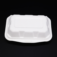 Boîte d'emballage rectangulaire écologique pour fast-food en bagasse