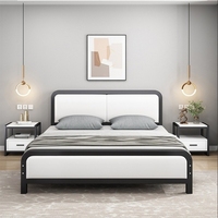 Lit en fer forgé simple et moderne Bilido 1.8m lit double maison et 1.5m lit simple pour chambre et hôtel style de mobilier européen