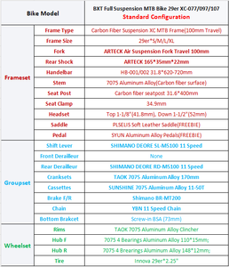Bicicleta de Montaña BXT de Fibra de Carbono con Suspensión Doble Rodado 29, Nuevo Color 2024, con Freno de Disco - Product Image 3