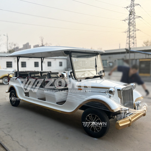 Luxury Retro Electric Sightseeing Car White with Gold Trim <b>6</b> Seater for Park Tour and Outdoor Use - Product Image 3