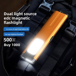 New Magnetic Double Light Source LED <b>Rechargeable</b> EDC <b>Flashlight</b> Mini Portable Outdoor Emergency Multi-Function Card Lamp - Product Image 4