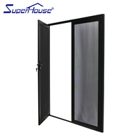 Porte coulissante et battante en verre trempé sur mesure pour extérieur, avec charnière en alliage d'aluminium pour salle de bain et cuisine
