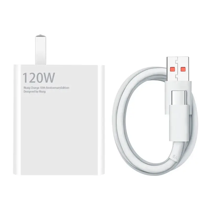 Enchufe blanco de 120W con cable.