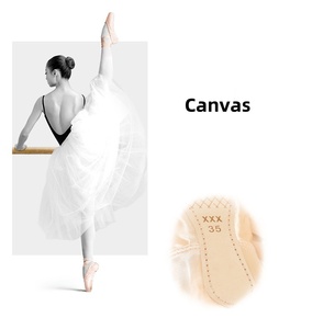 Professional Satin Pointe Shoes Ballet Dance Shoes Canvas <strong>Ballerina</strong> slippers with Ribbon for School or Home - Product Image 3