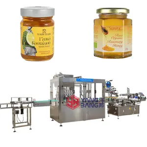 Automatic 4/8 Heads Piston Pump Filling And Capping Machine For Honey Fruit Jam Labeling Machine For Round And Square Bottle