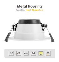 YIMMET Cyclone 7'' Luminaire LED encastré en aluminium - Température de couleur 3000K/4000K/6000K, Angle de faisceau 90°, Garantie 5 ans, Durable