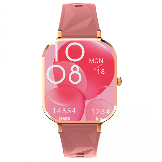 Next Gen 1.75 Inch Rectangular HD Touch Fitness Watch with Heart Rate NFC Bluetooth Call Hybrid Silicone Steel Strap