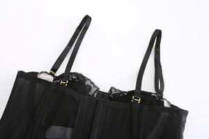 Sujetador de realce para mujer con corpiño de satén, correa acolchada de encaje, ropa interior de Color sólido, sujetador cómodo Sexy Secret 1394 - Product Image 4