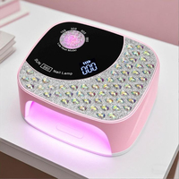 Lampe à ongles professionnelle UV LED 168W à strass, faible chaleur, double lumière, séchage rapide du gel, faible bruit, automatique, garantie 1 an, US