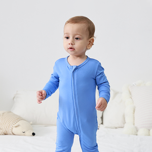 Pigiama per Bambini Personalizzato 95% Bambù 5% Spandex con Doppia Cerniera, Stampa Tinta Unita, Tutina per Neonati - Product Image 2