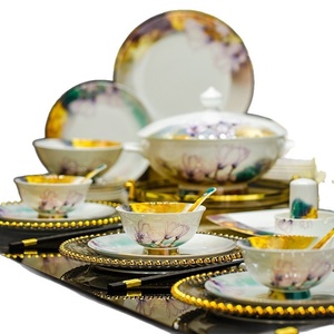 Service de table en céramique de Jingdezhen – Ensemble haut de gamme de luxe léger pour la maison, idéal pour les cadeaux de déménagement – Nouveaux plats chinois en gros - Product Image 5