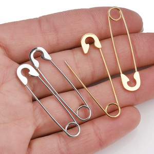 Pendentif épingle de sûreté en acier inoxydable, or et argent, pour collier DIY, breloque de sac, accessoire de bijouterie - Product Image 3