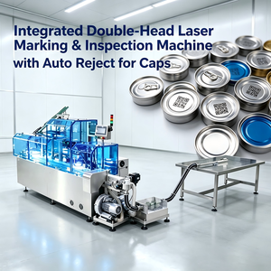 Système de marquage et de gravure au laser à fibre intelligent BMG Industrial 4.0 avec caméra CCD et alignement automatique pour les couvercles de bouteilles en aluminium - Product Image 3