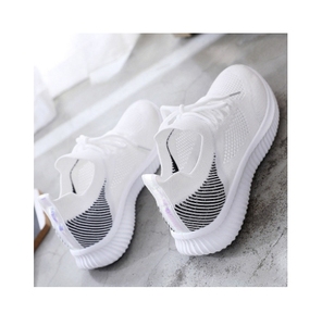 Chaussures de sport en maille respirantes et confortables blanches pour femmes, <span class=keywords><strong>baskets</strong></span> <span class=keywords><strong>compensées</strong></span> - Product Image 1