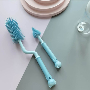 Juego de cepillos de silicona para biberones con mango largo para limpiar biberones y tetinas, uso doméstico, cuidado de la madre y el bebé - Product Image 3