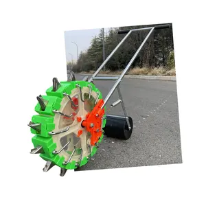 small seed corn wheat vegetable rotary drum rotary disc new models manual push fertilizer seeders