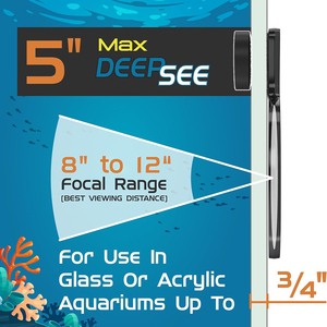 Flipper DeepSee Vidro Acrílico Água Doce Água Salgada Fish Tank Clear 4 ''e 5'' Standard Max Ampliado Visualizador do aquário magnético - Product Image 6