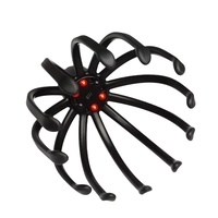 Masseur électrique du cuir chevelu, 3 modes, masseur de tête à 360 degrés, lumière rouge LED, vibration, sans fil, gratte-tête portable pour le stress