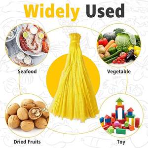 Huamaohengchun 100 pièces Sacs en filet LDPE réutilisables 24'' pour légumes, pommes de terre, oignons et produits de jardin (Jaune) - Product Image 4