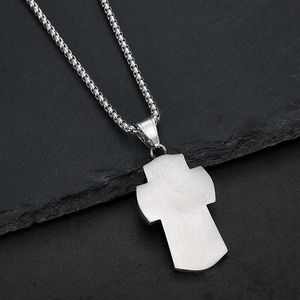 Stainless Steel Cross Pendant <b>Necklace</b> Archangel St Michael Design Unisex Gift Jewelry - Product Image 4