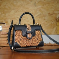 Sac fourre-tout de luxe en cuir véritable à bandoulière unique de haute qualité 2025 pour femmes avec motif floral tendance