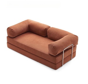 <b>Modern</b> Compression <b>Sofa</b> <b>Bed</b> Set Fabric Sectional Modular Design Stainless Steel Legs Square Shape Vacuum Packed for Villa Living - Product Image 4