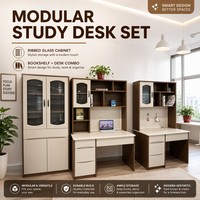 Bureau de maison et de bureau moderne, durable, peu encombrant, multifonctionnel, en MDF peint avec plateau en verre, couleur personnalisable, vente en gros