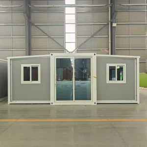 Maisons modulaires extensibles à double aile en acier de 20 pieds et 40 pieds avec chambre à coucher, salle de bain et cuisine - Product Image 1