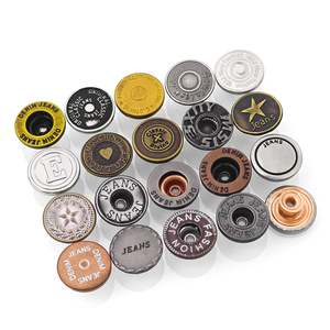 KUNSHUO Vintage Custom Logo Square Plating Stainless Steel Brass Iron <b>Metal</b> Jeans <b>Buttons</b> - Product Image 1