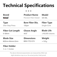 Couteau de découpe de fibre optique Haile haute précision, couteau à retour automatique en une seule opération, lame en tungstène avec 48 000 coupes