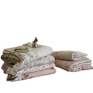 Tencel Linen Printed Summer <b>Quilt</b> Set 4 Pieces Breathable Cooling 60 Count Pastoral Style - Product Image 2