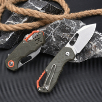 Couteau de poche pliant en acier inoxydable 3Cr13, manche en plastique PP, clip de fixation, pour camping en plein air, vente en gros