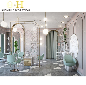 מפעל סלון מודרני מותאם אישית תצוגה ארון מדפים תצוגה קוסמטיים מתלה עם אורות - Product Image 3