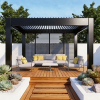 Pergola à lames orientables pour l'extérieur, fabrication en usine, pergola moderne en aluminium de conception nouvelle avec éclairage LED