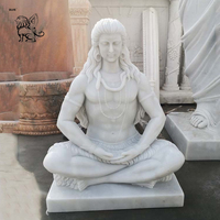 BLVE Religions indiennes sculptées à la main grande taille marbre noir Ganesha Statue pierre dieu hindou Ganesh Sculpture
