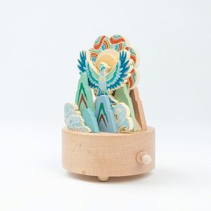 Boîte à musique en bois naturel Bluebird, cadeau d'anniversaire exquis pour les amoureux, les amis et les enfants - Product Image 1