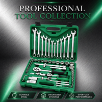 Jeu d'outils de réparation automobile haute résistance 61 pièces 6,3x12,5 mm avec cliquet pour réparation d'urgence sur route et en atelier