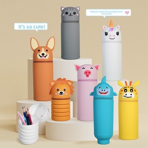 Small Creative Cartoon <b>Silicone</b> Pencil Case Cross-Border Cute Stationery Storage and Pen Holder Washable - Product Image 4