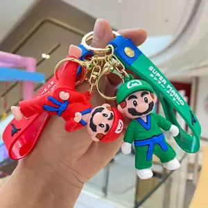 Fashion Cartoon Super M Taekwondo Keychain Car Toy Bag Pendant Catching Machine Gift Wholesale Custom TKD 3D Sports PVC Keyring