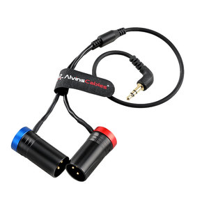 สายเคเบิล Alvin's Cables 3.5 มม. TRS แบบคู่ ต่อ <span class=keywords><strong>XLR</strong></span> ตัวผู้ สายแยกแบบ Y ขนาด 1/8 นิ้ว TRS 2 <span class=keywords><strong>XLR</strong></span> 3 ขา ตัวผู้ สำหรับเชื่อมต่อ RDE Wireless GO II MixPre Recorder - Product Image 3