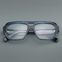 Lunettes de vue vintage pilote à monture épaisse, monture métallique, style rétro, unisexe, classique