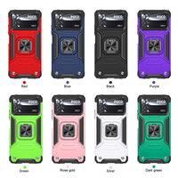 Étui de protection antichoc en TPU+PC magnétique pour téléphones portables Xiaomi Poco X5 X4 X3 F5 Pro, coque arrière avec support d'anneau