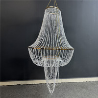 Lustre de Mariage Moderne de Luxe, Centre de Table en Cristal Perlé, Lustres en Acrylique pour Mariages, Décoration Lumineuse de Plafond
