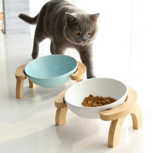 Shamitao Keramische Hondenbak Voer Voor Huisdieren En Waterbak Voederbak Hondenbak Met Bamboe Stand Hond Schotel Kat - Product Image 3