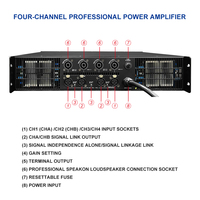 Amplificateur de puissance audio professionnel Ipalead TDS-4900 à 4 canaux 1600W/900W, montable en rack, haute fidélité pour scène, KTV, système de sonorisation Line Array