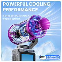 Caméra d'action 2-en-1 F21 en gros avec stabilisateur portable et ventilateur de refroidissement, caméscope de poche sport 1080P pour le voyage
