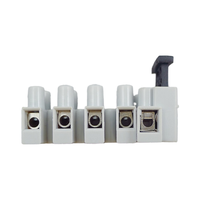 Bloque de Terminales para Fusibles BELEKS de 5 Polos y 250V con Protectores de Cables, Fusible de 5x20mm, Carcasa de Poliamida 66 (V2), Terminales de Cobre