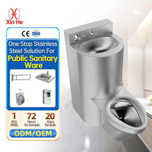 Ensemble de cuvette de toilette personnalisée en acier inoxydable 304 316 WC <span class=keywords><strong>avec</strong></span> lavabo - Product Image 1