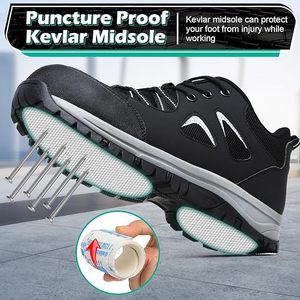 Chaussures de sécurité à embout d'acier S1P ESD, baskets de travail confortables, légères, noires, taille EU 42, pour travaux de construction - Product Image 5